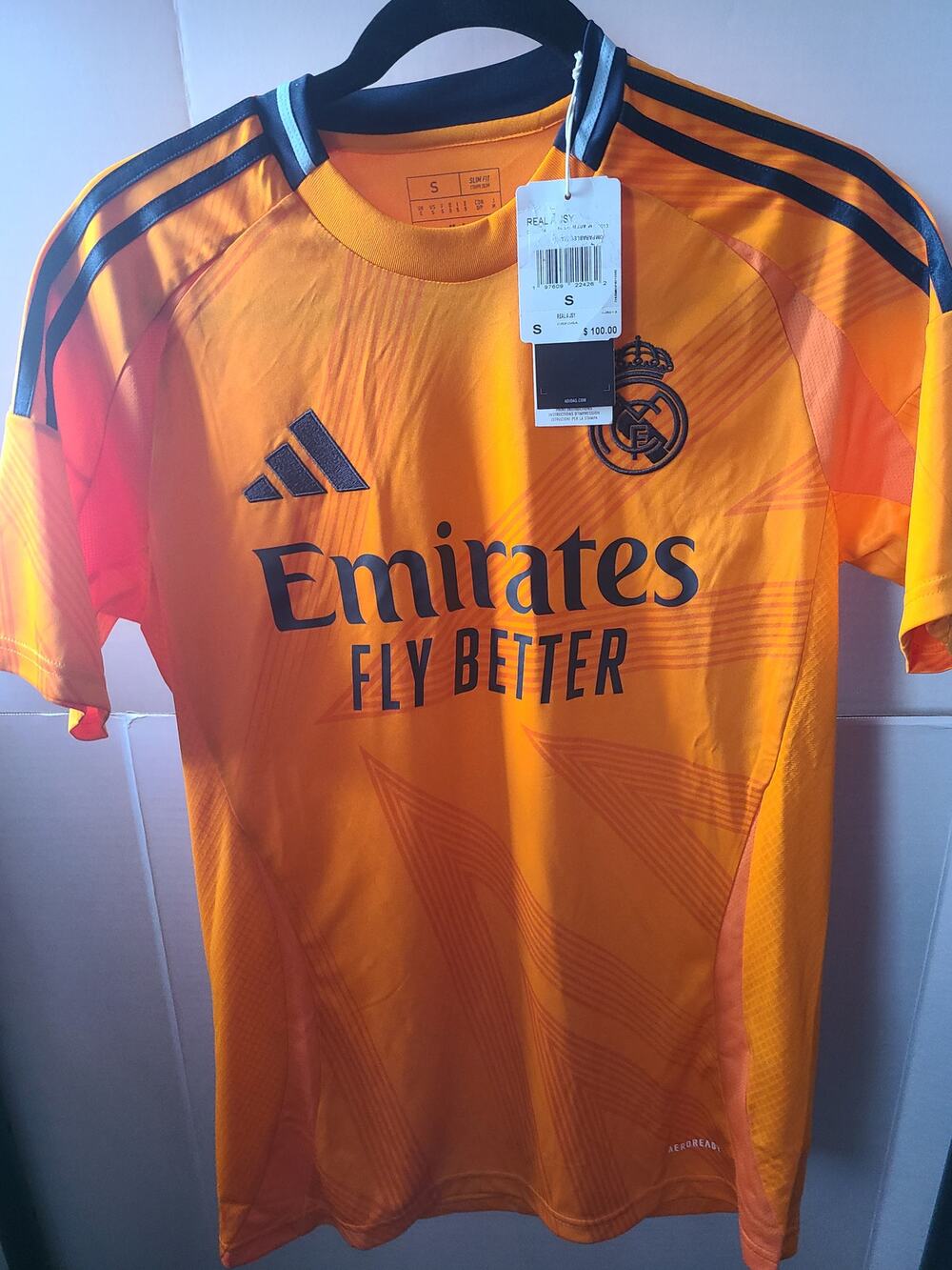 Adidas Real Madrid Goalkeeper Jersey – Orange – Size Small – New With Tags